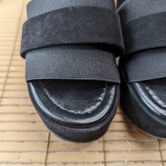 Robert Clergerie Paris "Etore" Platform Ankle Buckle Sandals in Black Suede Wome - Picture 9 of 13